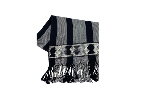 On A Flight Handwoven Grey Shawl - Handmade Ruana | GoAlong Travels