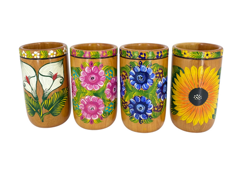 Tall Wood Cups